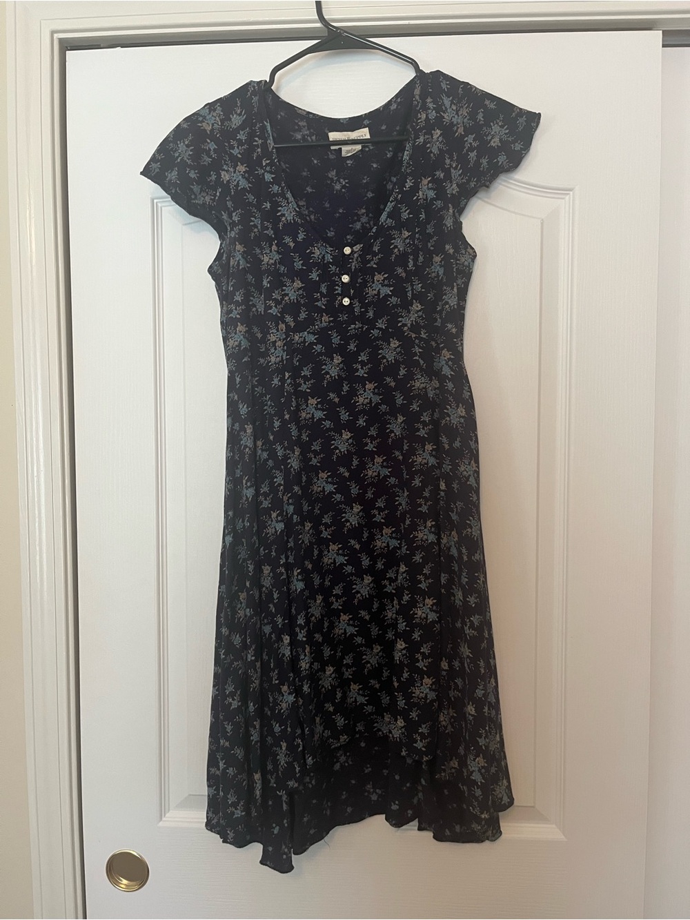 Ralph Lauren Denim & Supply Navy Floral Cap-Sleeve Midi Dress